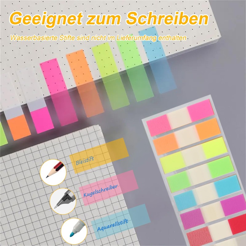 Huotflame Transparente Haftnotizen Index Tabs – 10 Farben PET Klebezettel