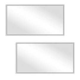 2 PCS Auto Sun Visor HD Makeup Mirror, Self-Adhesive Universal Car Interior Cosmetic Vanity Mirror, Stainless Steel for Truck SUV Rear View Seatback
