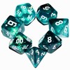 Galaxy Dice Set| Dark Green Mix Cyan Crystal DND Dice