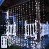 Ollny Curtain Lights Christmas Cool White 300 LED 9.8ftx9.8ft, Remote