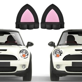 Cute Car Exterior Decoration 3D Sticker Decal, Bunny Cat Ears Car Roof Bumper Hood for Cars, Trucks, Motorcycles - Easy to Find Car (Black Cat Ears)