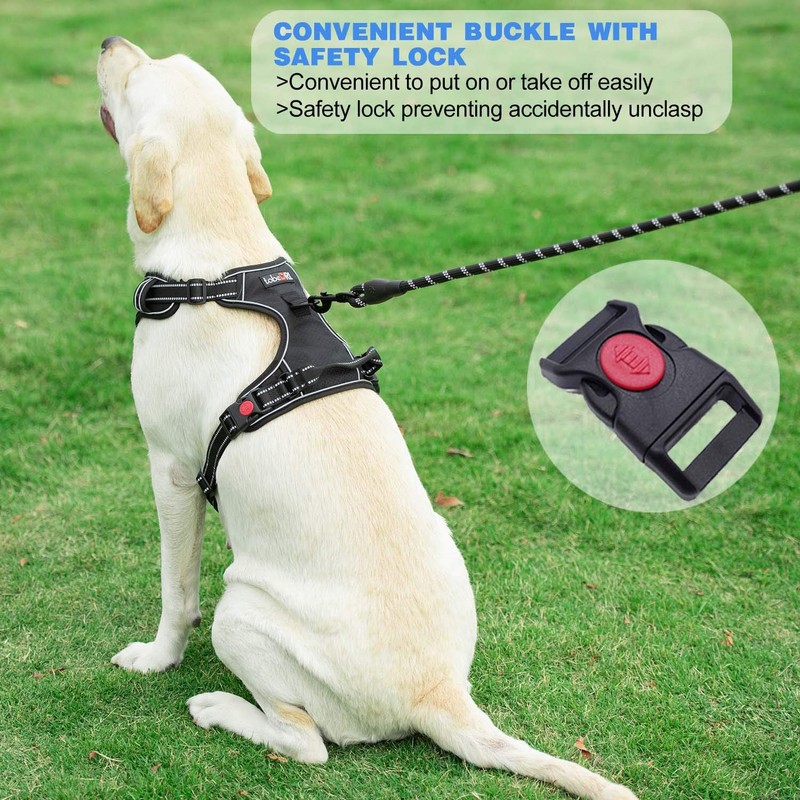No Pull Dog Harness Adjustable Reflective Oxford Easy Control Medium