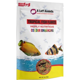 A Lot'l Axolotls Tropical Fish Flakes - Colour Enhancing - High Protein - Staple Food - 60g / 2 Oz