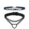 2PCS Goth Heart Chain Layered Choker Necklace For Women,Goodgirl Collar