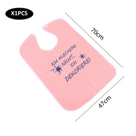 1 pink bib, bib for adults, bib for washing and eating, waterproof bib, nursing bib, comfortable and skin-friendly, suitable for adults and the elderly when eating, pink