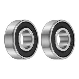sourcing map 2pcs 6202-2RS Bearing 15x35x11mm, Chrome Steel Double Rubber Seals Precision Bearing, Lubricated Deep Groove Ball Bearings, P6 (ABEC 3)