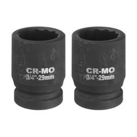 uxcell 2Pcs 3/4-Inch Drive 12 Point Impact Socket 29mm Metric Spindle Axle Nut Socket Driver Wrench for Auto Repair Easy Removal