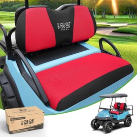 10L0L Golf Cart Seat Covers for Yamaha Club Car Precedent Golf Cart Original Front Seat Pads, Breathable and Washable, Black + Red