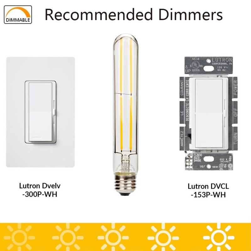 Leadleds T10 LED Bulb 60 Watt Equivalent, 7.2" Long Tubular