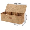 Moosky Wicker Shelf Baskets with Lid,Rectangular Seagrass Woven Storage Baskets