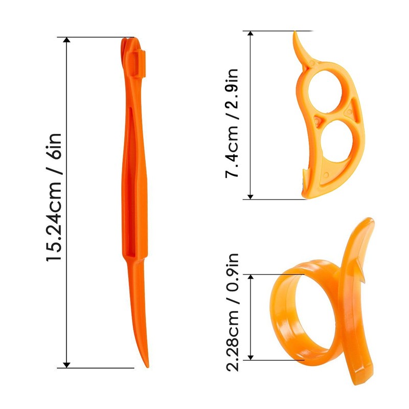 Orange Citrus Peelers, Cosmer Set of 15 Plastic Easy Slicer