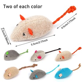 Dilightnews 12 Stück Katzenspielzeug Plüsch Maus, Katzenspielzeug mit Katzenminze Mäuse, interaktiv katzenspielzeug, Katzen kauspielzeug, fur Katze und Kitten Spielzeug für drinnen
