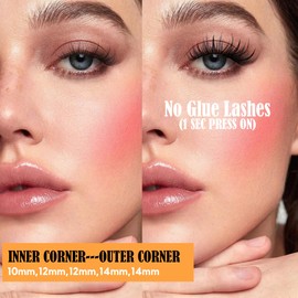 LA MAESII Self Adhesive Eyelashes, C Curl No Glue Lashes Natural & Wipsy Cluster Lashes, One Sec Stick On Self Adhesive Lash Cluster Pre Glued Reusable(SA25)