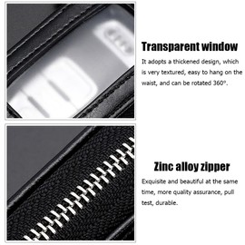 JNNJ Car Key Fob Key Case, Car Key Wallet with Key Ring Hook, Key Holder Bag Key Ring Wallet Zip (Yellow)