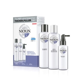 NIOXIN System 5 Trio Pack, Cleanser Shampoo + Scalp Therapy Revitalising Conditioner + Scalp and Hair Treatment (150ml + 150ml + 50ml), For Chemically Treated Hair with Light Thinning