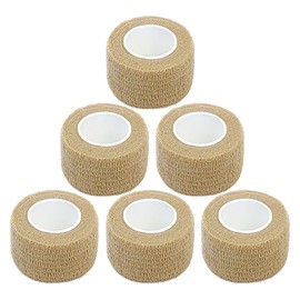 Hysiwen 6 Pack 1" x 5 Yards Self Adhesive Bandage Breathable Cohesive Wrap Self Adherent Vet Tape Self Stick Bandage Wrap for Sports, Athletic, Wrist, Ankle(Skin Color)