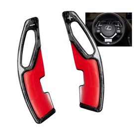HIBEYO Replacement Steering Wheel Paddle Shifter Extension for Lexus RX GS is NX 2015-2022 RCF 2014 Real Carbon Fiber Paddle Shifter Accessories (Black)