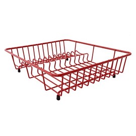 Delfinware 2034 RD Dish Drainer, Metal, Red, 37 x 33 x 10 cm