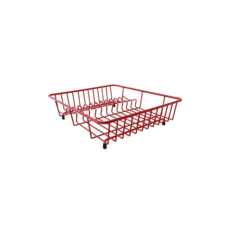 Delfinware 2034 RD Dish Drainer, Metal, Red, 37 x 33
