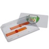 Rigid Horizontal Two Card ID Badge Holder with Double Red
