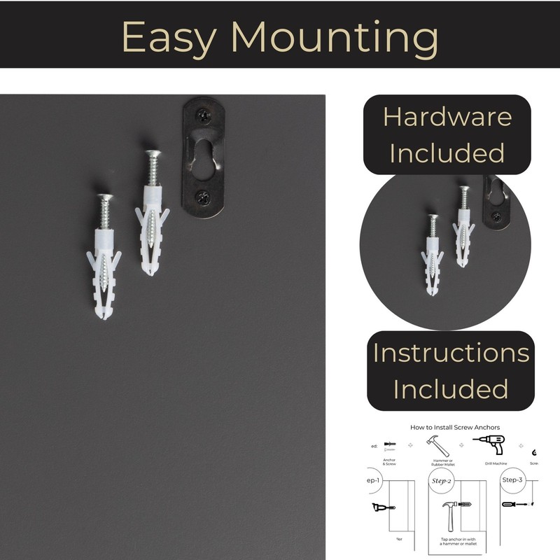 BLU MONACO Mail Organizer Wall Mounted - Grey Wood Wall