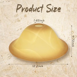 Retisee Amber Glass Lampshade Glass Lamp Shade Replacement Light Bulb Cover Chandelier Vanity Fitting Opening 1.65 Inch for Base E26 Socket