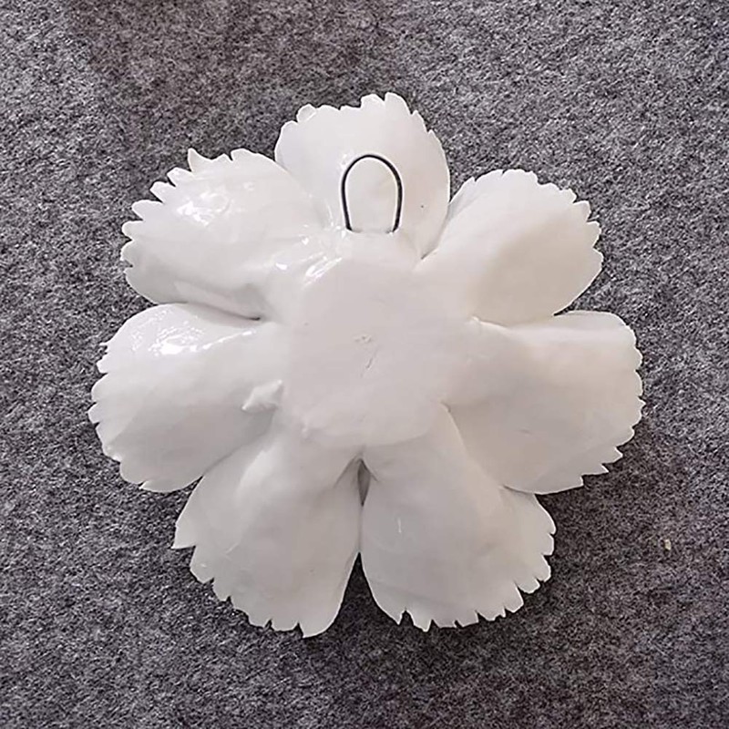 ALYCASO 6 PCS/Set Ceramic Flower Wall Décor Artificial 3D Flower