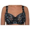 Gemm Ladies Black Turquoise Embroidered Large Bosom Lace Underwired Firm
