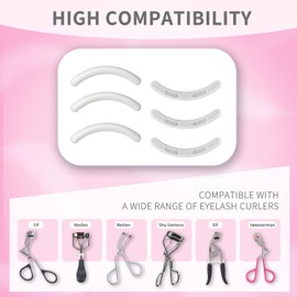 Portable Carry Design Eyelash Curler Refills Compatible with Tweezerman,Soft Silicone Rubber Eyelash Curler Refills Compatible with Tweezerman,White