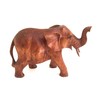 Elephant Statue Solid Wood Hand Carved Lucky Trunk Up Elephant