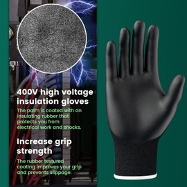 SAVECASH 2 Pair Insulated Electrician Gloves, 400V High Voltage Electrical Gloves, Touch Screen Electrical Tools for Men, Non-slip Flame Retardant Work Gloves