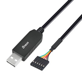 DTECH 3ft USB to TTL Serial Cable 5V 6 Pin UART Adapter Debug Cord Compatible with Windows 11 10 8 7 Linux MAC OS Genuine FT232RL Chip 6Pin 5 V Level Signal 2.54mm Dupont Female Header
