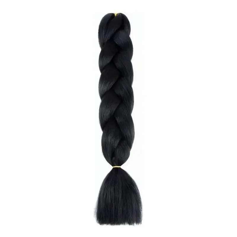 2 Pzs Extensiones De Trenzas Africanas Kanekalon Color 1#-Negro