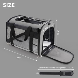 TWDEPART Cat Carrier Backpack - Durable, Ventilated & Foldable with Roll-Up Shade, Includes Free Collapsible Bowl & Cushion for Stress-Free Travel (Grey)