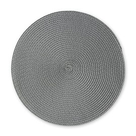 Continenta Braided Placemat, Dark Grey, Diameter 38 cm, 1 Piece, Natural-like Synthetic Fibre, Heat Resistant Coaster, Washable
