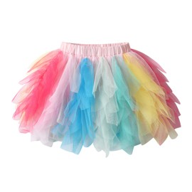 DXTON Baby Girls Tutu Skirt for Casual Outfits Party Multicoloured Tulle for 2-10 Years SK246B 4T