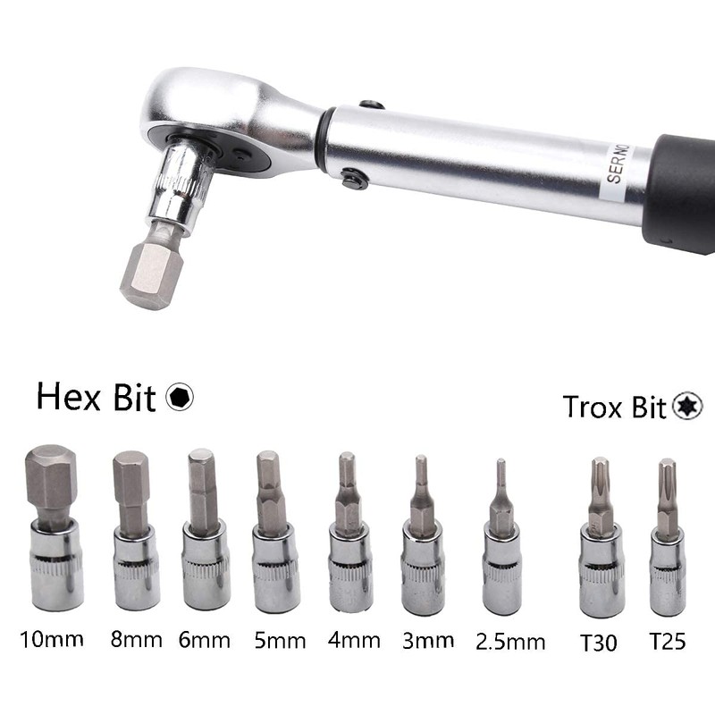 Flytuo 1/4 Inch Drive Click Torque Wrench Set, 2 to