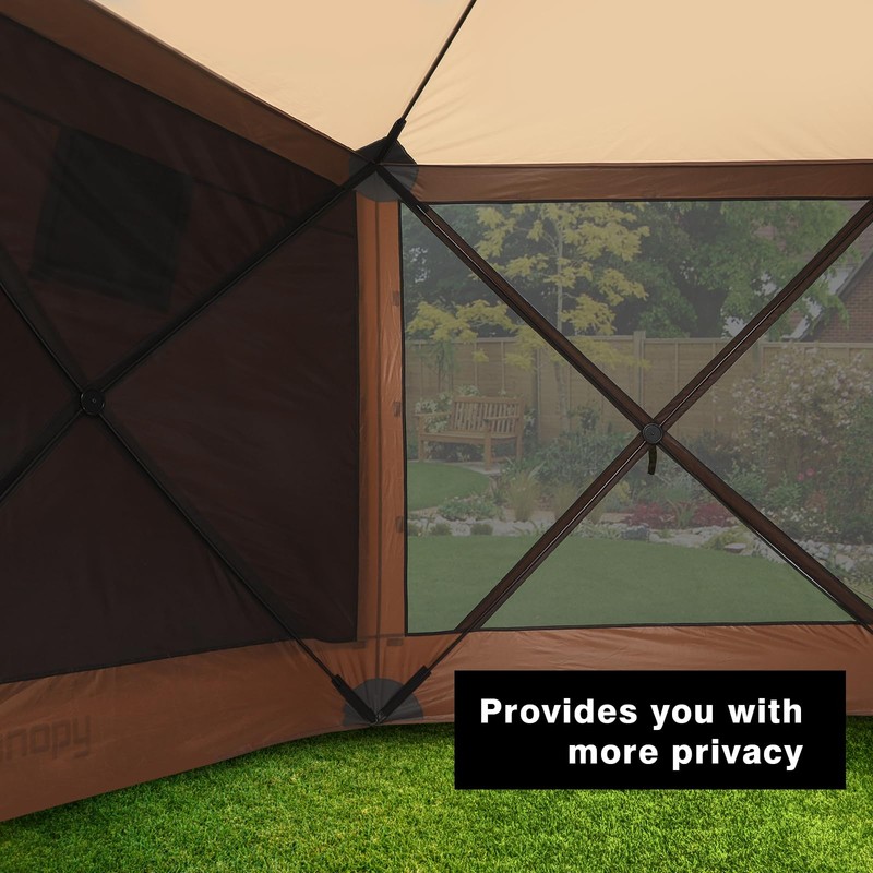 MASTERCANOPY Escape Shelter Side Panel with Window (12x12,Coffee)