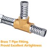 Brass T-piece, 2 pieces 1/2 inch female x female thread