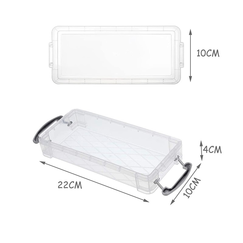 3 Pieces Plastic Transparent Pen Box, Stackable Transparent Pen Box,