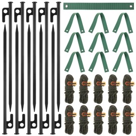 WOPPLXY 30 Pcs Tree Stakes and Supports, Heavy Duty Tree Stake Kit for Young Trees, Leaning Tree Anchor Straightening Kit Include 11.8'' Steel Stakes, 15.7'' Support Straps, 13.12 ft Ropes
