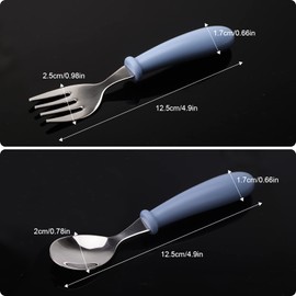 Baby Fork and Spoon 3 Set,Toddler Utensils Spoons Forks Tableware Set with Travel Safe Carry Case for Kids Self Feeding, Baby Utensils Self Feeding Learning Spoons Silverware Set for Kitchen Home Use