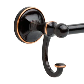 Delta Portman 24 in. Towel Bar with Hooks in SpotShield Venetian Bronze with Copper Reveal