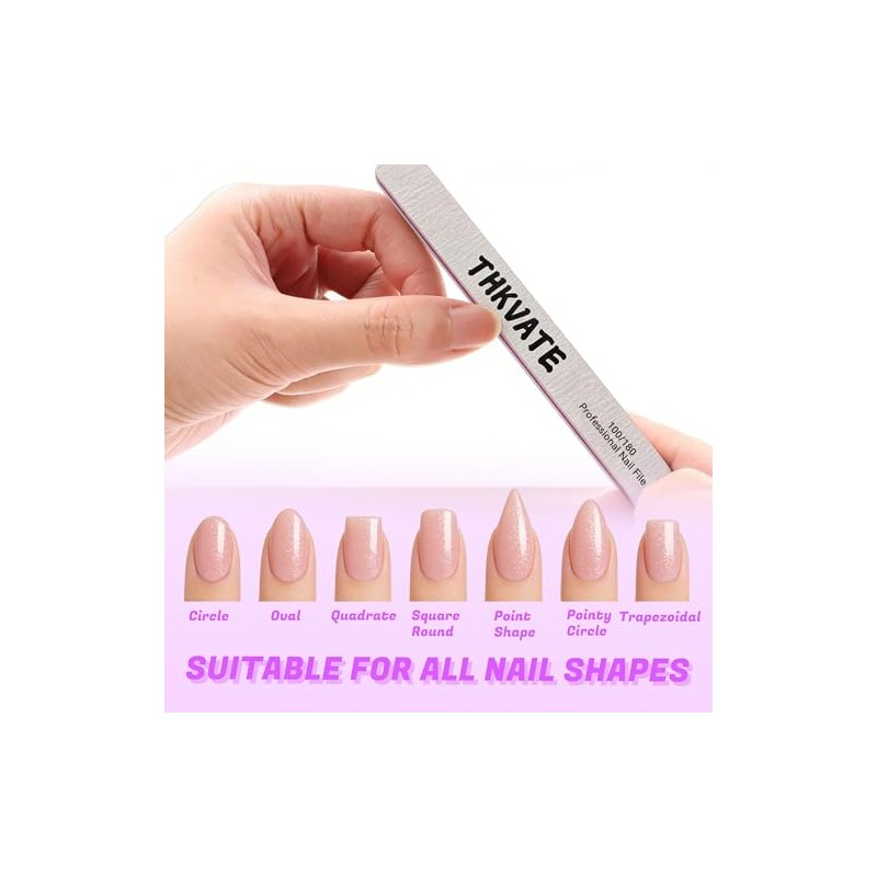 Lima de uñas, 20 unidades, profesional, reutilizable, grano 100/180, de
