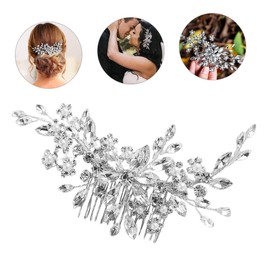 FRCOLOR 3pcs Crystal Hair Comb for Bride Elegant Side Comb Bridal Hair Accessories for Weddings Dance Special Occasions Shiny Delicate Design Easy to Wear
