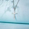 Simple Plated Cross Necklace for Women | Lightweight Adjustable Rhodium