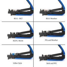 Coaxial Compression Tool - RG59, RG6, RG7, and RG11 Compression for F81 / RF Connectors - Adjustable length and type, for almost all connectors manufactured