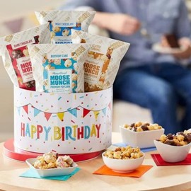 Harry & David Moose Munch® Premium Popcorn Birthday Tin - 4 bags (10oz each)
