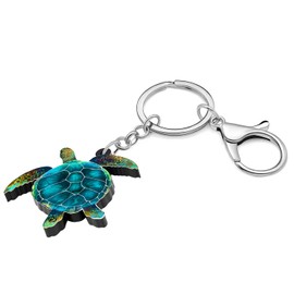 RAIDIN Acrylic Cute Ocean Animal Crab Jellyfish Shark Turtle Octopus Key Ring Key Ring Jewellery Gifts for Women Car Handbag Key, berry