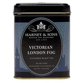 Harney & Sons Victorian London Fog, 4oz Loose Leaf Black and Oolong Tea with Bergamot, Lavender, and Vanilla, Hearty English Black Tea Blend, Stocking Stuffer